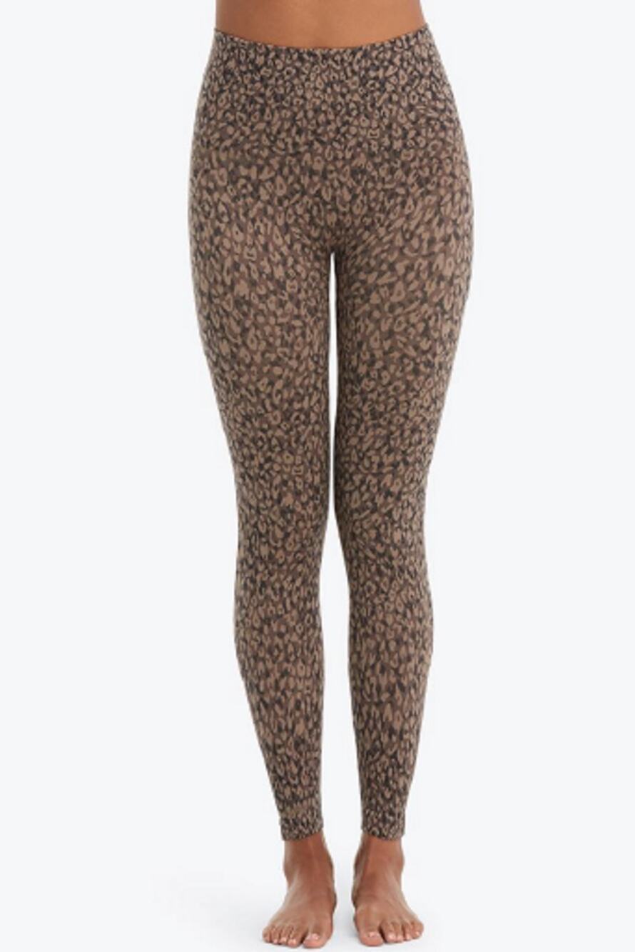 Spanx Look At Me Now Seamless Leopard Print Leggings - Medium